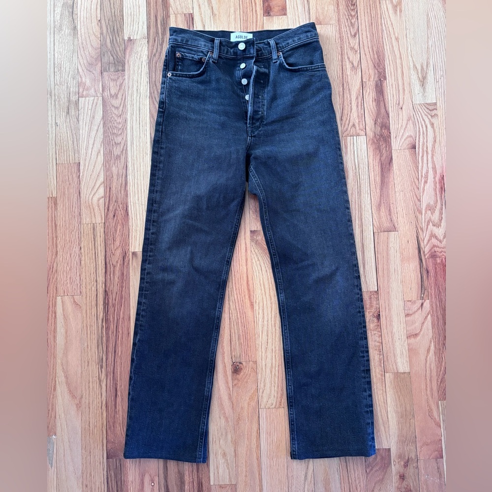 Agolde Black Straight Jeans